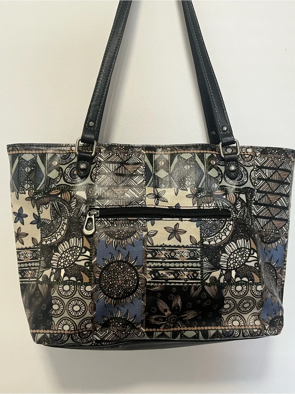EUC Sakroots Metro Woven Soulful Desert Tote Owl Charm Boho Bag